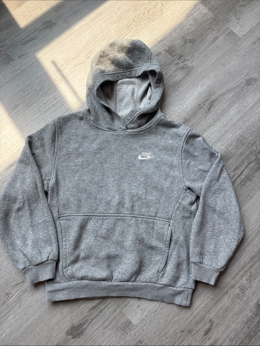 Nike Gray Pullover Hoodie with Small Chest Logo